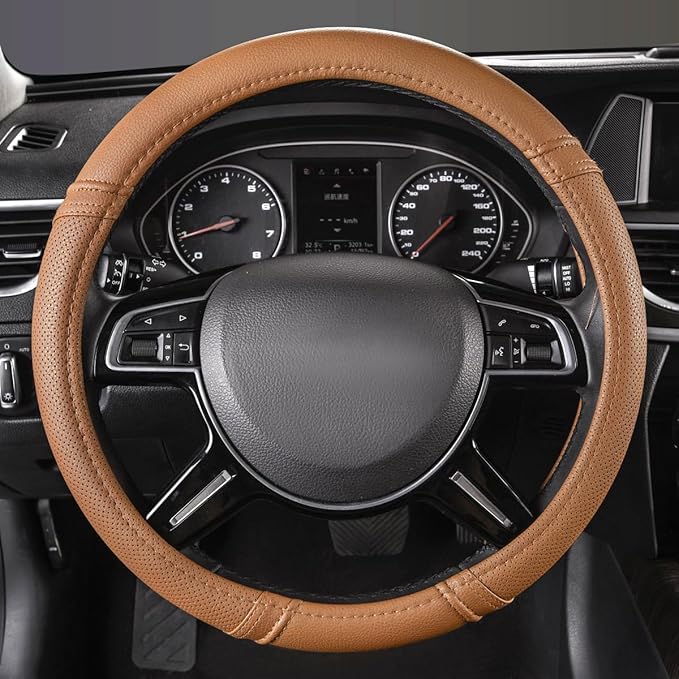 Car Pass Classical Leather Automotive Universal Steering Wheel Covers, - Image 2
