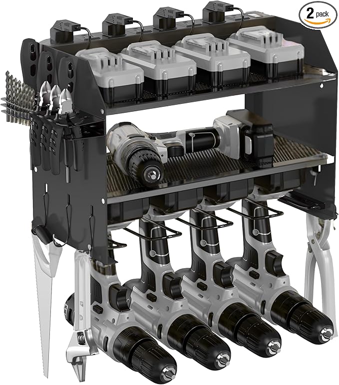 3-Tier Modular Drill Holder & Power Tool Organizer Wall Mount by MAVIKS
