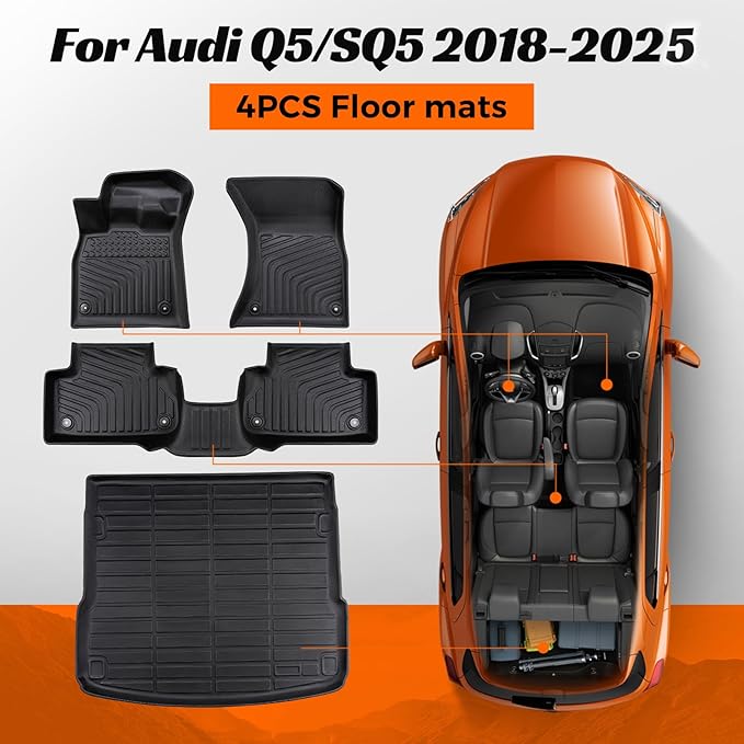 DrCarNow Floor Mats for Audi Q5/SQ5 2018-2025, All Weather Car Floor Mats for - Image 6