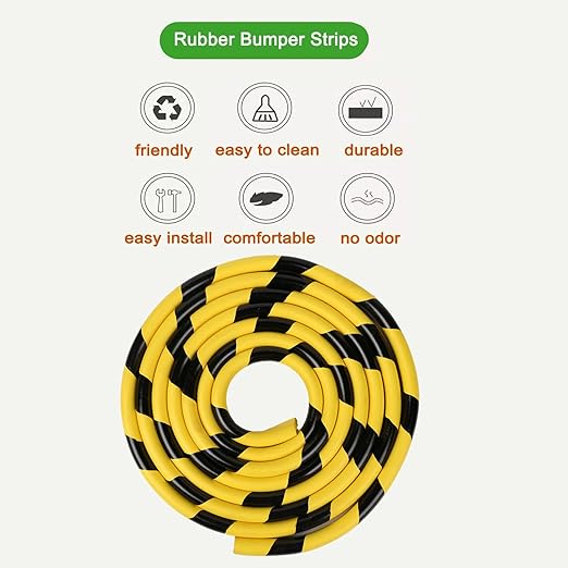 Heavy-Duty Corner Guards – 5M Self-Adhesive Yellow/Black NBR Rubber Wall - Image 5