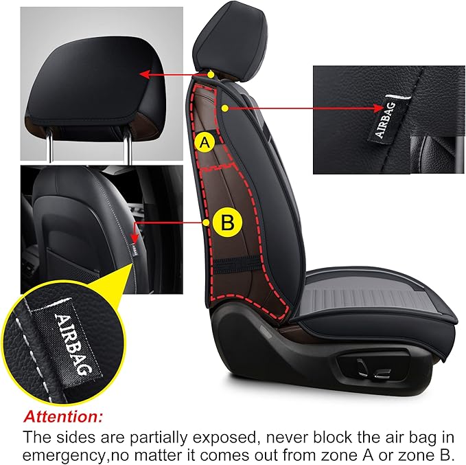 LINGVIDO Car Seat Covers, Breathable and Waterproof Faux Leather Automotive - Image 4