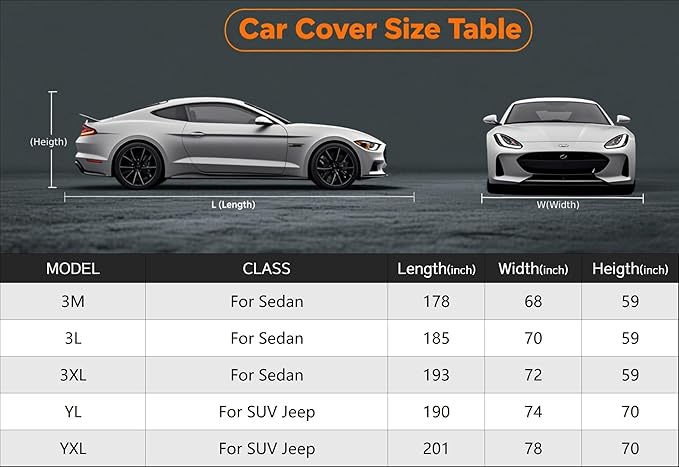 Kayme Heavy Duty Car Cover Waterproof All Weather, Full Exterior Covers Sun - Image 4