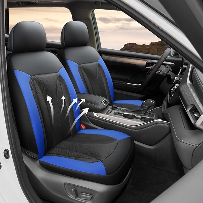 GIANT PANDA Front Car Seat Cover Custom Fit Toyota, 3D Air Mesh Car Seat Covers - Image 2