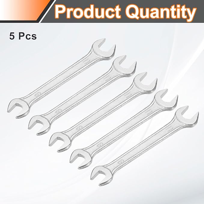 HARFINGTON 5pcs Double Open End Wrench 9mm x 11mm Metric 15 Degree Offset Angle - Image 3