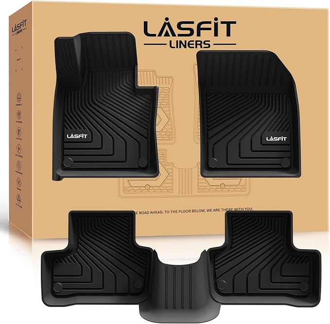 LASFIT Floor Mats for Volvo XC60 2018-2026, All Weather Floor Liner TPE Custom by LASFIT