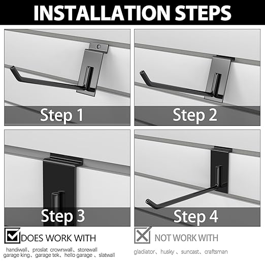 3-H Slatwall Accessories 30 Pack, 6 Inch Slatwall Hooks & Hangers, Heavy Duty - Image 7