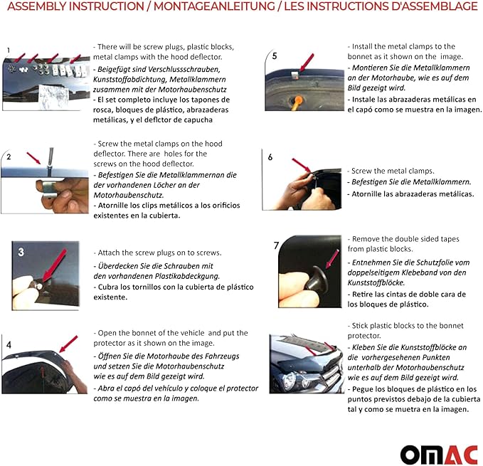 OMAC Front Bug Shield Hood Deflector Guard fits Hyundai Tucson 2010-2015 Smoke - Image 9