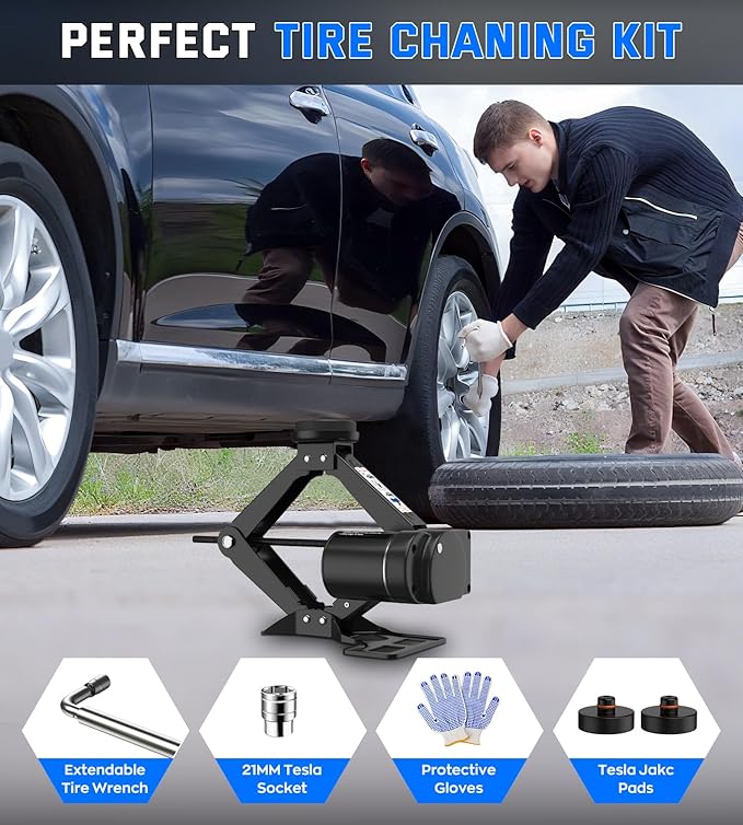 Electric Car Jack for Tesla Model Y Model 3/S/X, Portable 2 Ton 12V Electric - Image 6