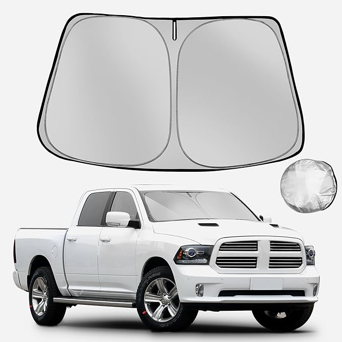 Windshield Sun Shade for 2010-2025 Dodge RAM 2500 3500 Foldable Sun Sunshade by Fonowka