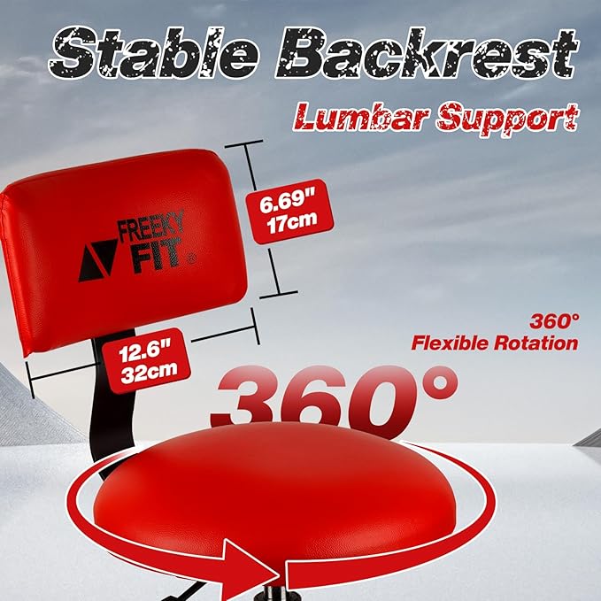 Shop Stool with Backrest, Mechanic Garage Stool - Image 5