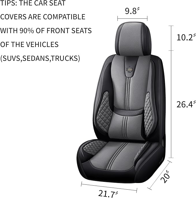 Car Seat Covers Full Set, Easy Install Luxury Leather Automotive Seat Covers - Image 2