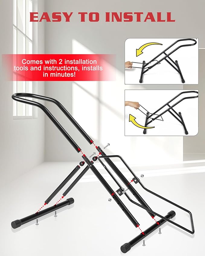Upgraded 4" Wide Tire Floor Bike Stand Rack, Heavy Duty Garage Indoor Bike - Image 4