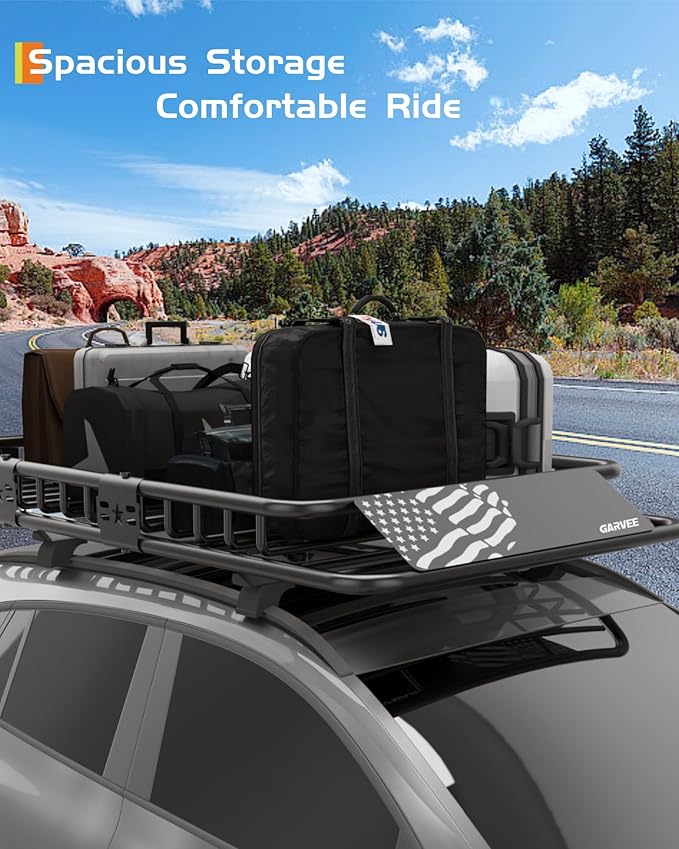 51" x 36" Universal Roof Rack Carrier Basket, 200 Lbs Capacity Car Cargo Rack - Image 6