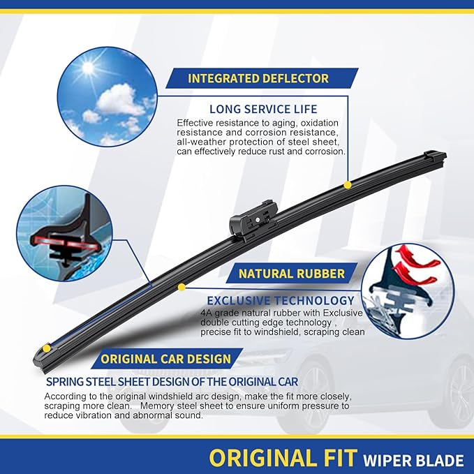 2 Wipers Factory Replacement For 2014-2018 Chevrolet Silverado GMC Sierra - Image 4
