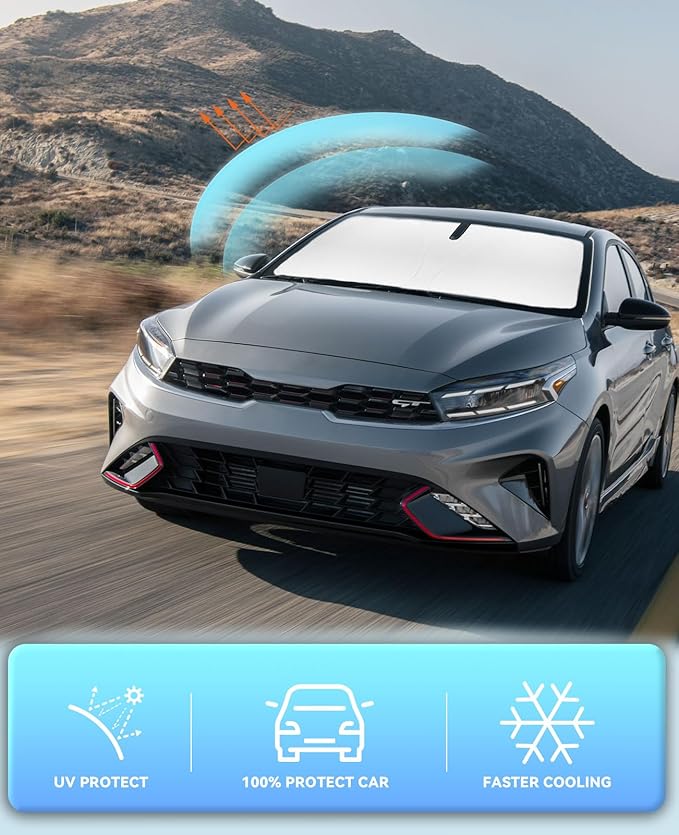 Sun Shade for Forte Windshield Sunshades for 2019-2024 2025 Kia Forte - Image 5