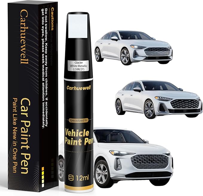 Glacier White Metallic Touch Up Paint Compatible by Carhuewell