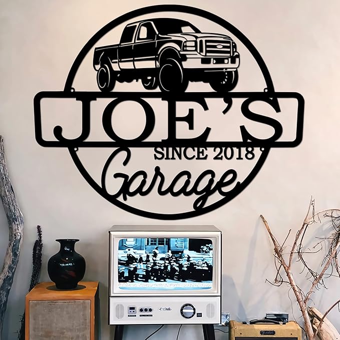 Personalized Metal Name Garage Sign, Custom Plaque Wall Art, Worshop Metal Sign - Image 3