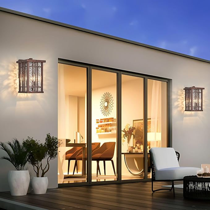 2-Light Outdoor Wall Light E26 Base Metal Frame - Image 6