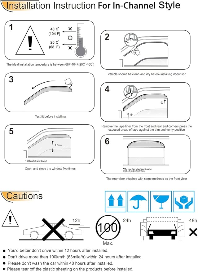92083 Side Window Wind Deflector, Window Visor fit - Image 6