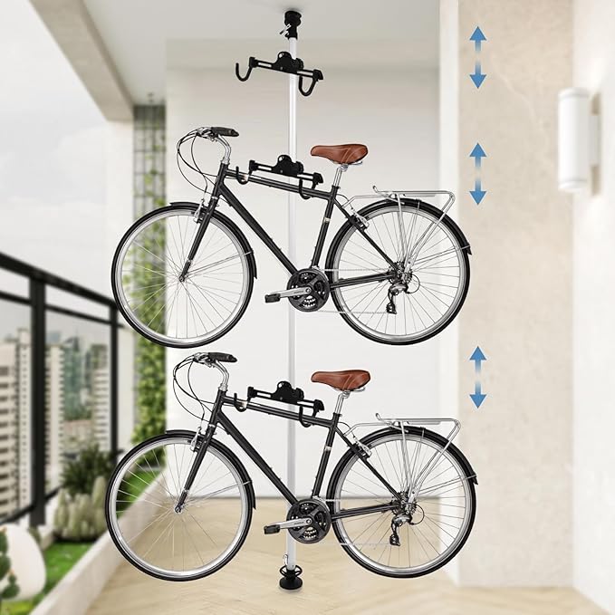 Floor to Ceiling 3 Bike Vertical Freestanding Hanger Parking Rack, Bicycle - Image 5
