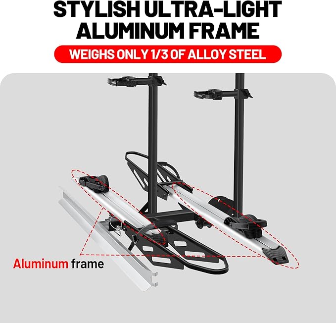 Hitch Mount Bike Rack with Ramp, 200 LB Capacity fits Cars, Trucks with 2 Inch - Image 5