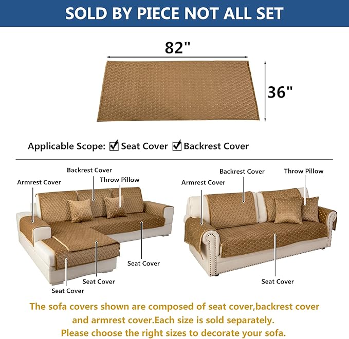 Eismodra Couch Cover, Sectional Couch Covers, Sofa Covers - Image 5