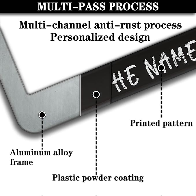 License Plate Frames Black and White License Plate Holder There is Power in The - Image 5