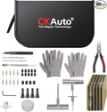 CKAuto Tire Plug Repair Kit, Heavy Duty Car Emergency Tool Kit by CKAuto