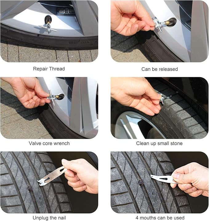 Tire Repair Kit, with Universal Tire Patch Kit to Plug Flats - Image 5