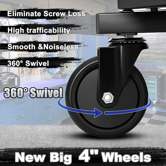 Rolling Stool with Wheels, Adjustable Height Pneumatic Garage Work Mechanic - Image 6
