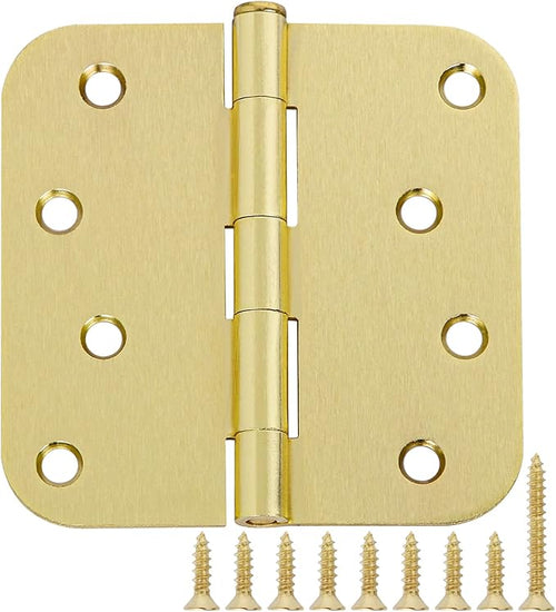 12 Pack 4"x 4 Inch Door Hinges Brass Hardware Gold Exterior Door Hinge 8 Holes by TDCHINGES