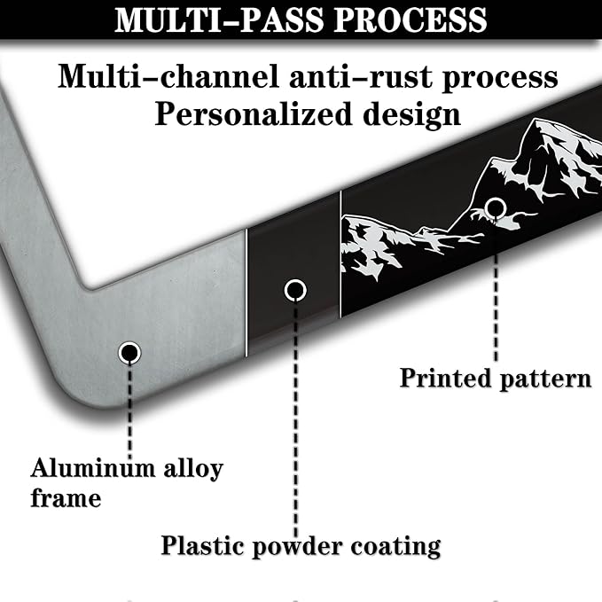 License Plate Frames for Men Black and White License Plate Frame for Women - Image 5