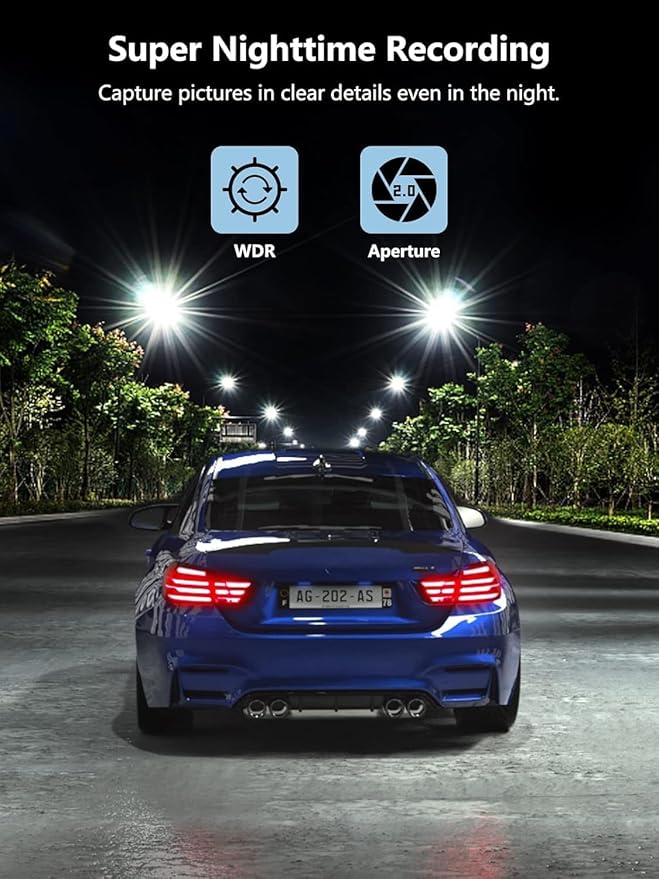 Dash Cam Front and Rear, 2.5K+1080P Dual Dash Camera - Image 6