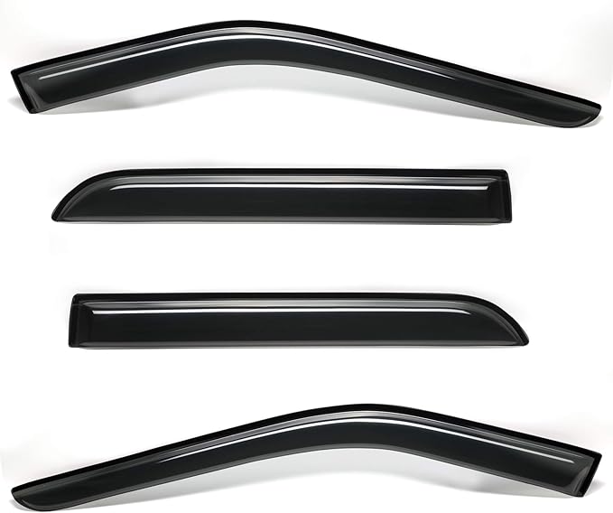 4pcs Outside Mount Style Window Rain Guards Durable Side Wind Deflectors Dark - Image 2