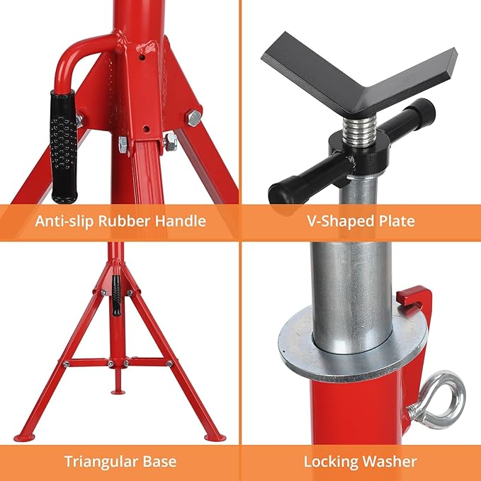 V-Head Pipe Jack Stand, 2500 Lbs Heavy-Duty Folding Pipe Stand - Image 4