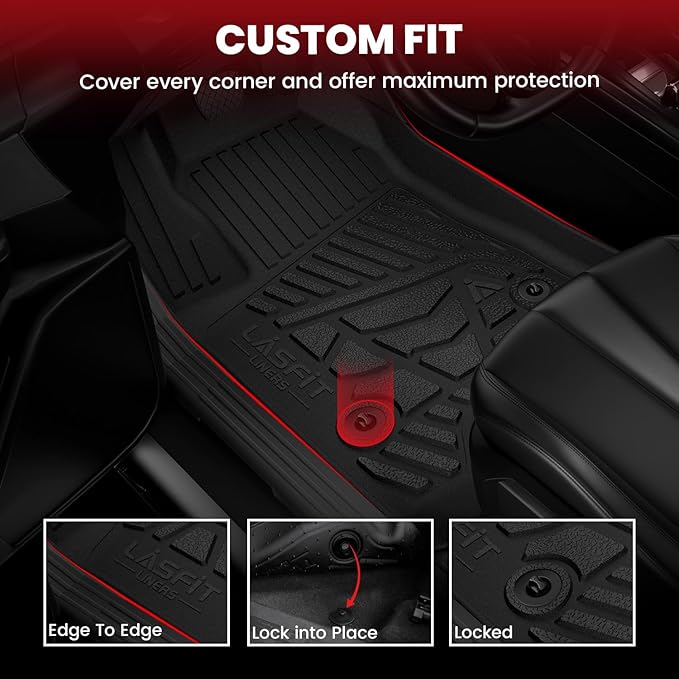 LASFIT Floor Mats 2019-2025 for Chevy Silverado/GMC Sierra 1500, 2020-2025 - Image 3