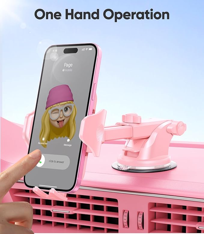 VICSEED Pink Phone Holders for Your Car, 3-in-1 Dashboard Windshield Vent - Image 6