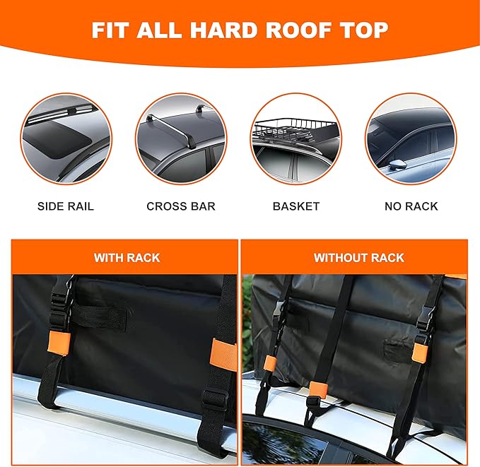 MeeFar Rooftop Cargo Carrier Car Roof Bag 21 Cubic Feet 100% Waterproof Car Top - Image 4