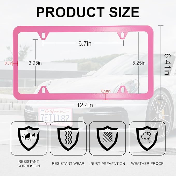 LivTee 4 Holes Stainless Steel License Plate Frames, Automotive Exterior - Image 3