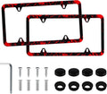 LivTee Black License Plate Frames, 4 Holes Stainless Steel License Plate Covers by LivTee