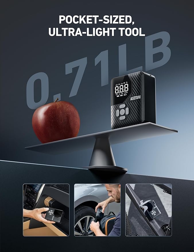 AstroAI L7 Mini Tire Inflator Portable Air Compressor, 150 PSI Cordless Car - Image 2
