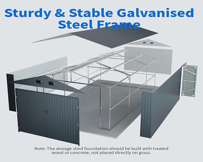 10x20 Metal Shed, Metal Garage Building - Image 9