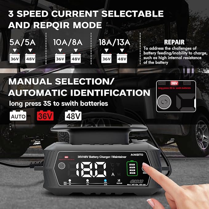 Golf cart Battery Charger, 36V 18A and 48V 13A Trickle Battery Charger - Image 3