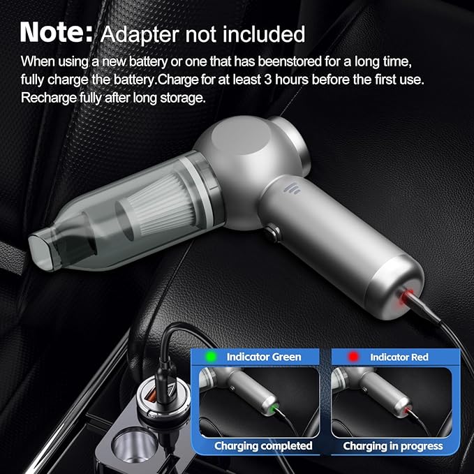 6 in 1 Car Vacuum Portable Cordless, 20000PA Mini Vacuum Cleaner High Power - Image 7