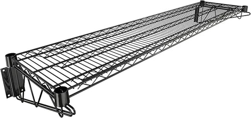 14" x 60" Black Epoxy Wire Wall Mount Shelf by Krollen+Industrial