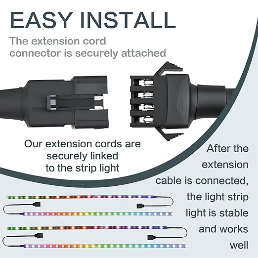 4 Pcs 4 Pin RGB Extension Cable RGB Wire - Image 4