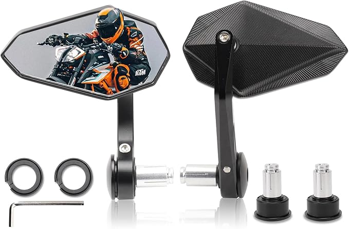 Motorcycle Mirrors for Handlebars, Bar End Motorcycle Mirrors, Rear View by NOVCAPAR