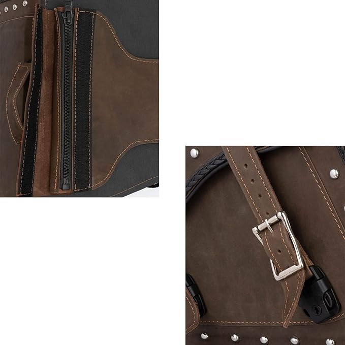 GARGOYLE BELLS Motorcycle Saddle Bags Genuine Leather Motorcycle Luggage Bag - Image 6