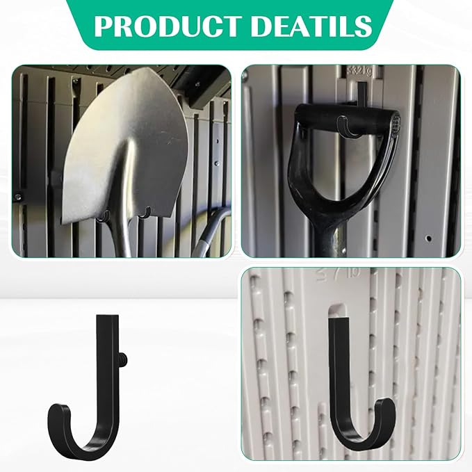 8 Pcs Shed Storage Tool Hooks Accessories Compatible - Image 3