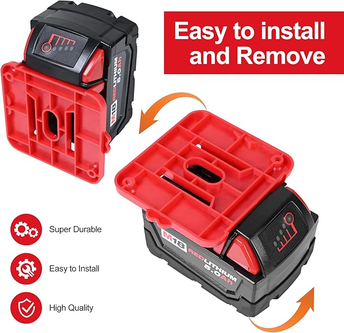 12 Pack Battery Holder for Milwaukee M18 18V Battery Mounts Dock Holder Fit for - Image 4